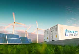 electricity storage at wind and solar power plants